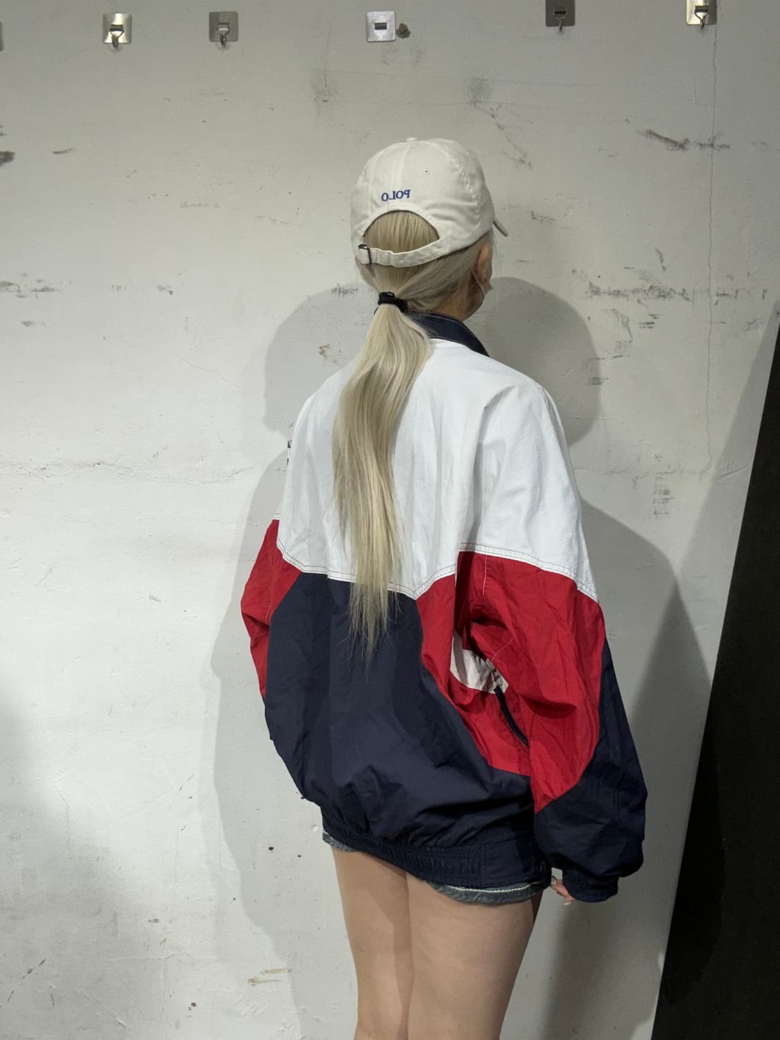 지프 화이트 네이비 올드스쿨 바람막이 트랙 아노락 자켓 F 상품이미지3