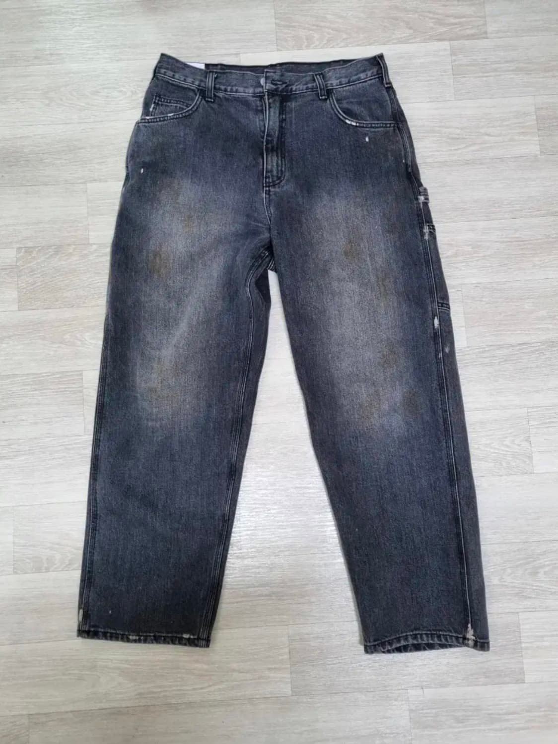 아트이프액츠 오일 워시드 데님 카펜터 팬츠 M 유즈드 블랙 상품이미지1