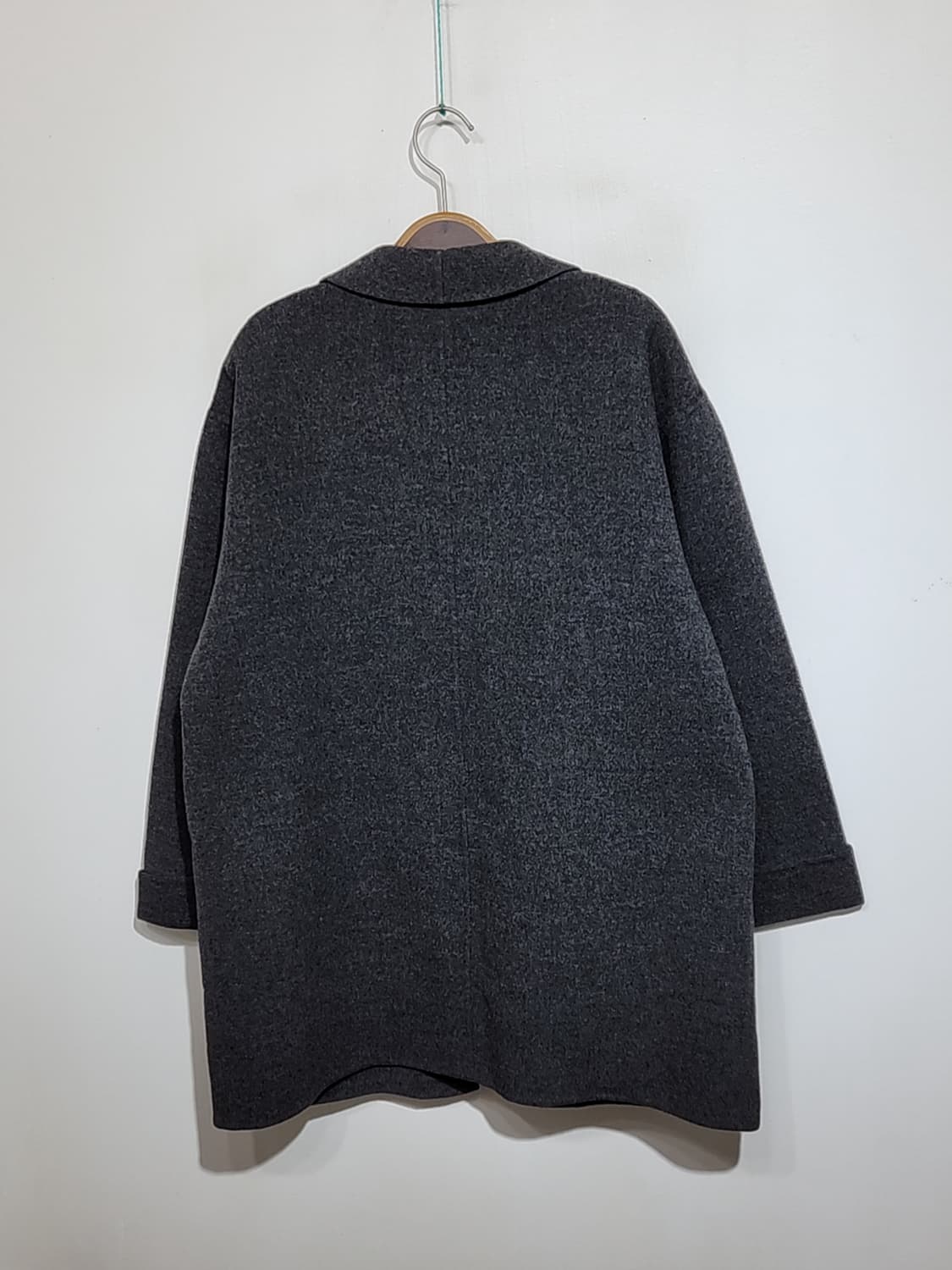 (L) 버버리 울코트 차콜 오픈식 모직코트 일본판  상품이미지5