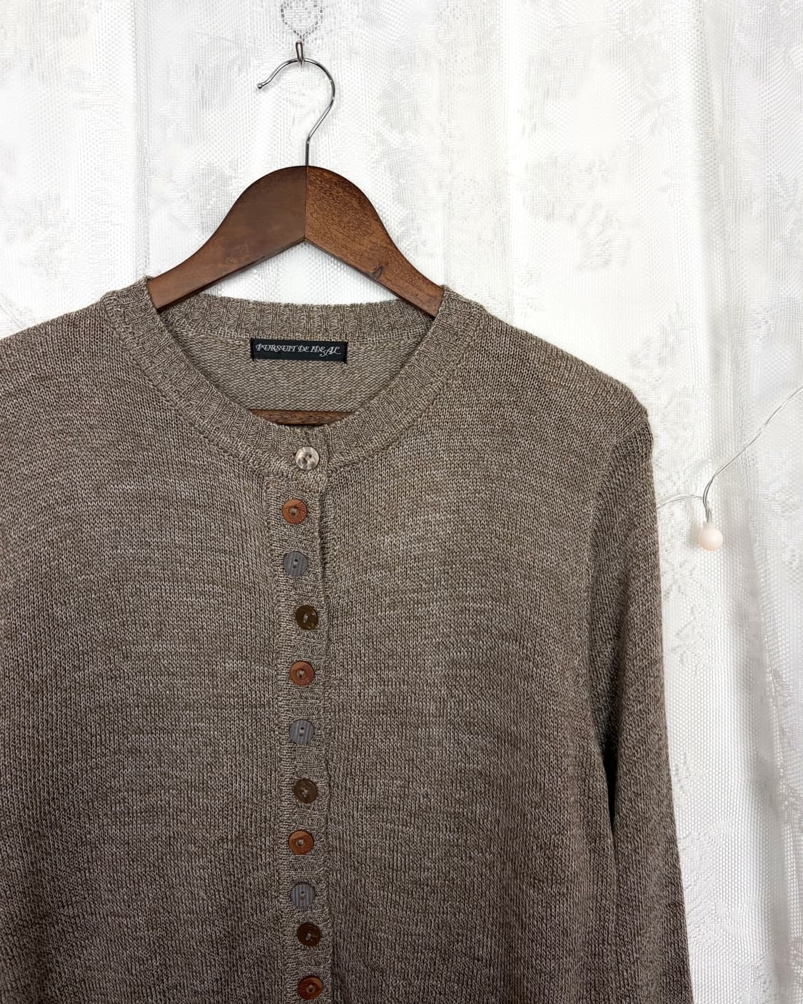 Button-front henley knit cardigan(brown) 상품이미지2