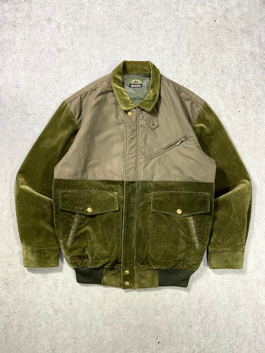 [L] 90s Simple Life 심플라이프 재팬 벨벳 봄버자켓 상품이미지1