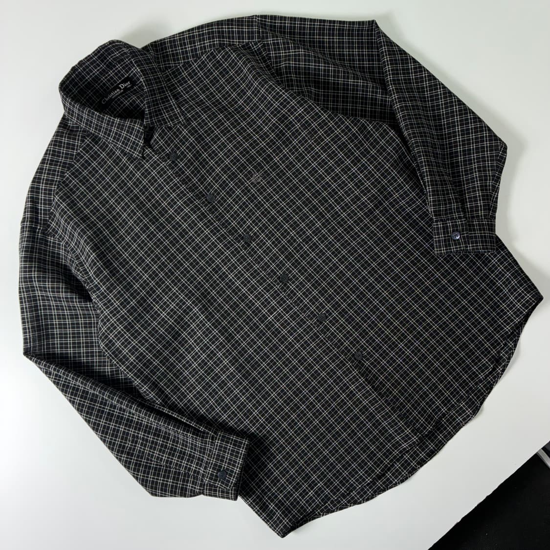 Dior  크리스찬 디올 자수 블랙 체크 셔츠  상품이미지2