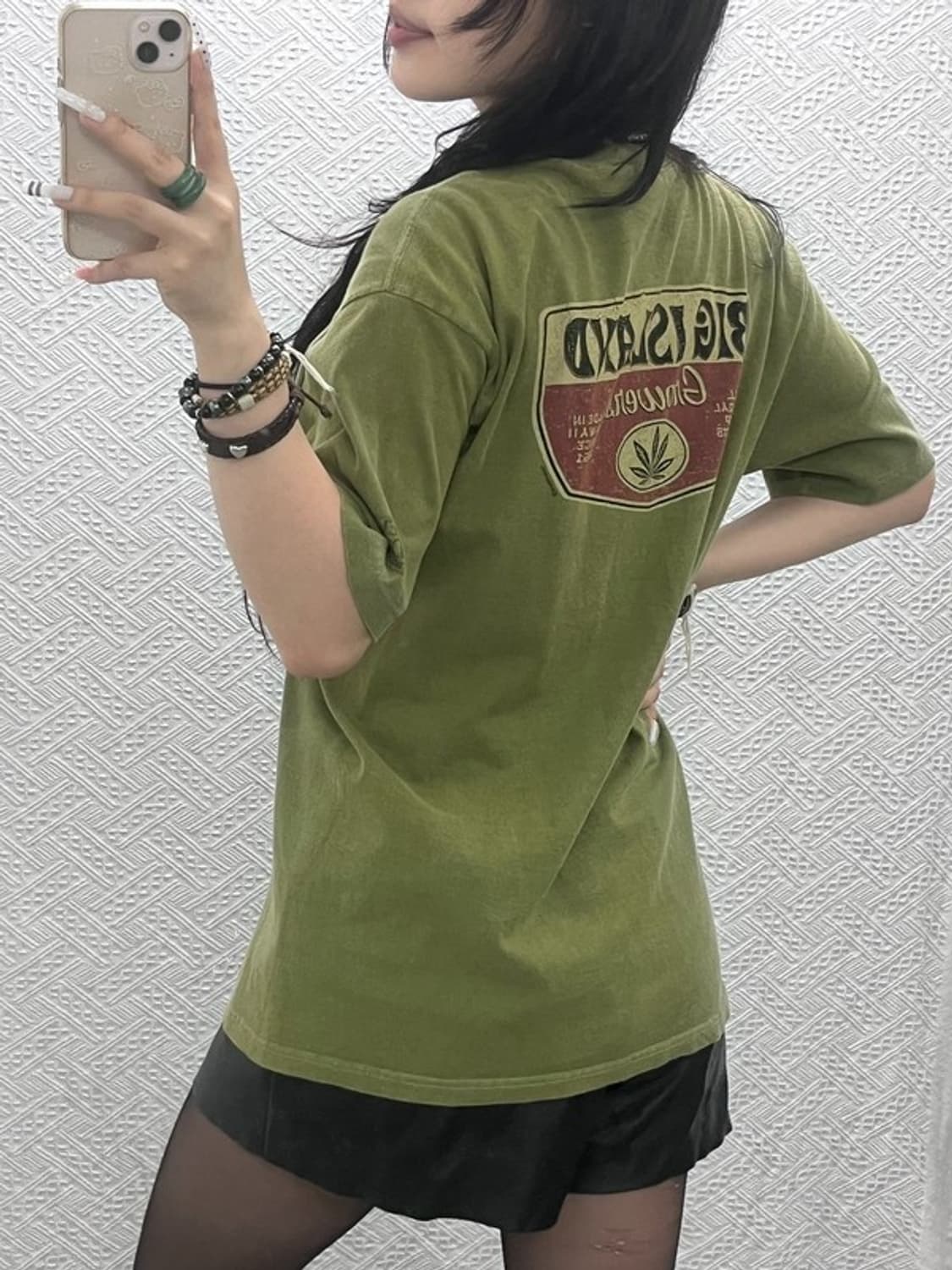 크레이지 셔츠 빈티지 컨트리 레트로 말차카키 반팔티 M C10774 상품이미지1