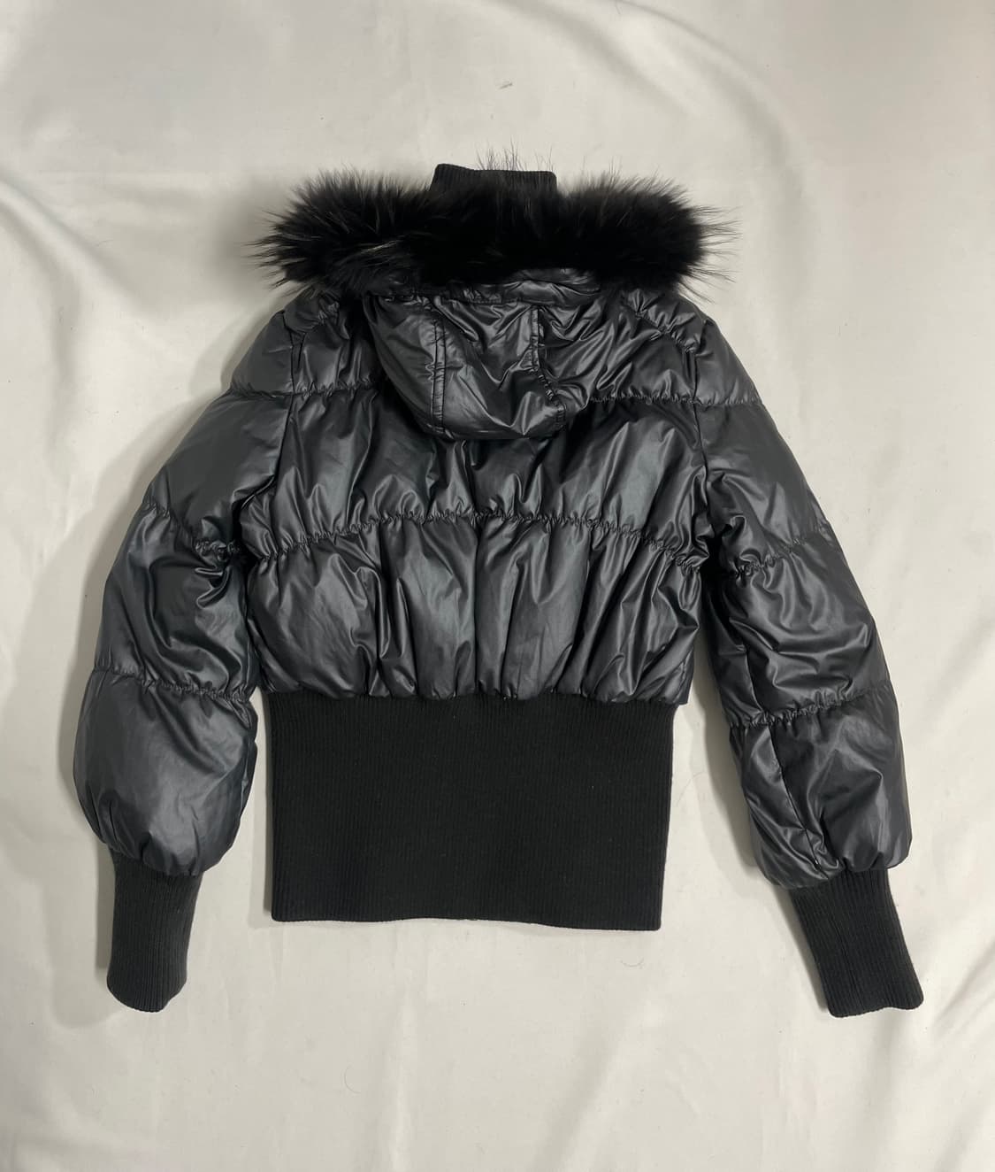 라쿤 울프죠 딱붙 퍼 봄버 패딩 상품이미지3