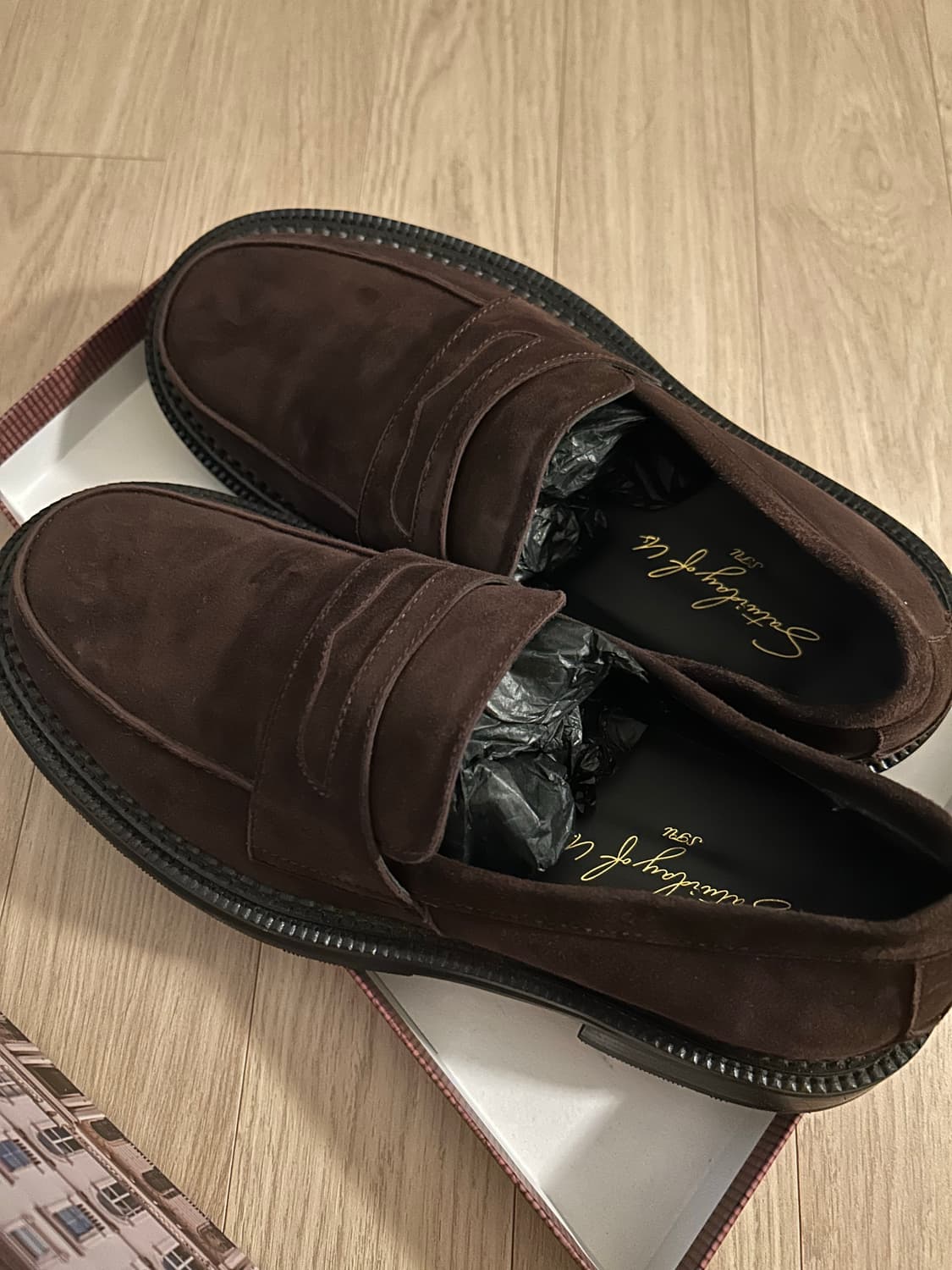 STU 오버솔 스웨이드 로퍼 브라운 44 상품이미지3