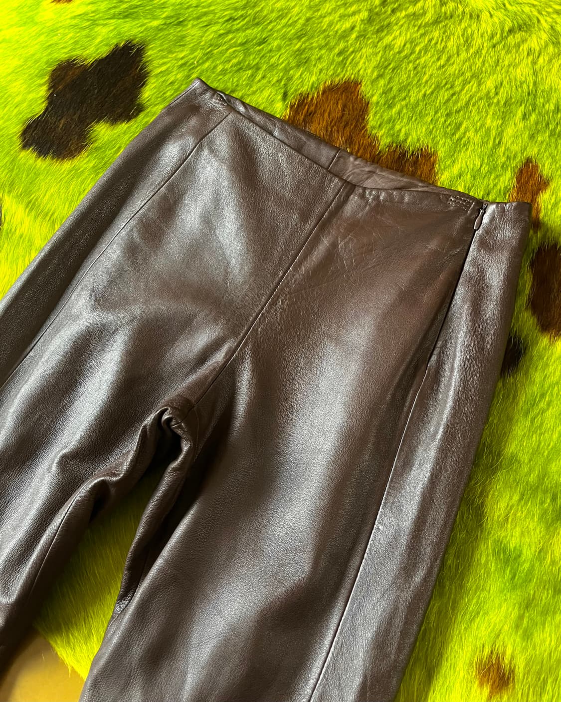 BCBG Maxazria Brown Lamb Leather Trouser 상품이미지4