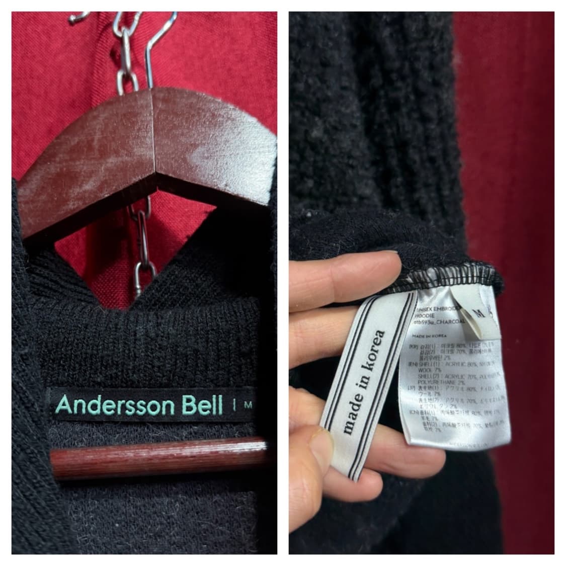 앤더슨벨 후드 니트 M 상품이미지3
