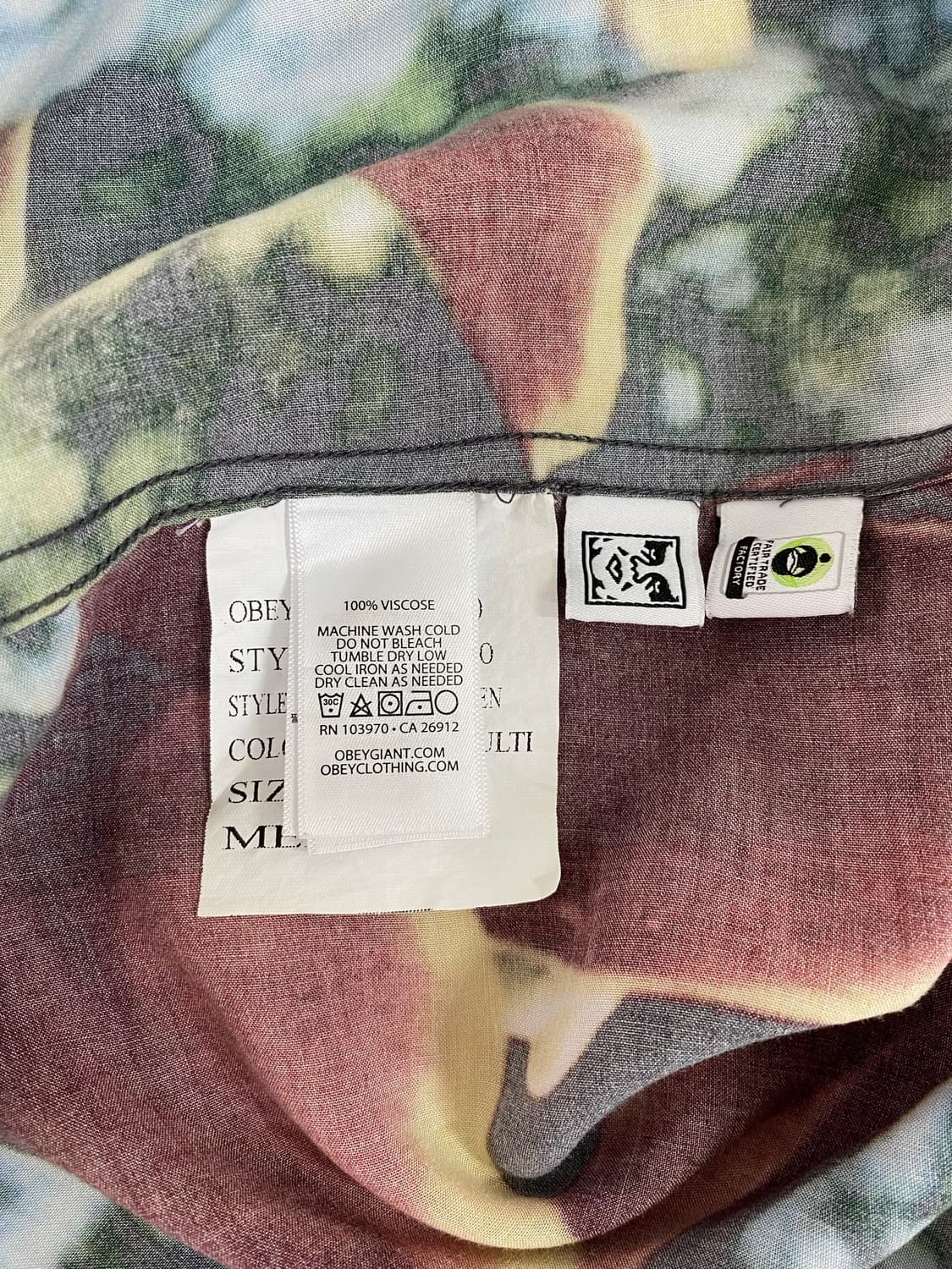 오베이 OBEY 블룸 플라워 반팔 셔츠 M <307> 상품이미지5