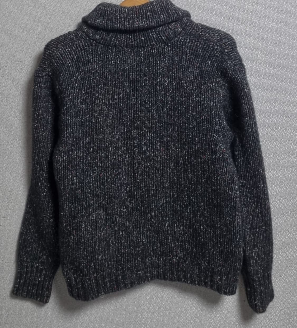 L (77) 폴로 데님앤서플라이 다크그레이 숄카라 니트 가디건 상품이미지2