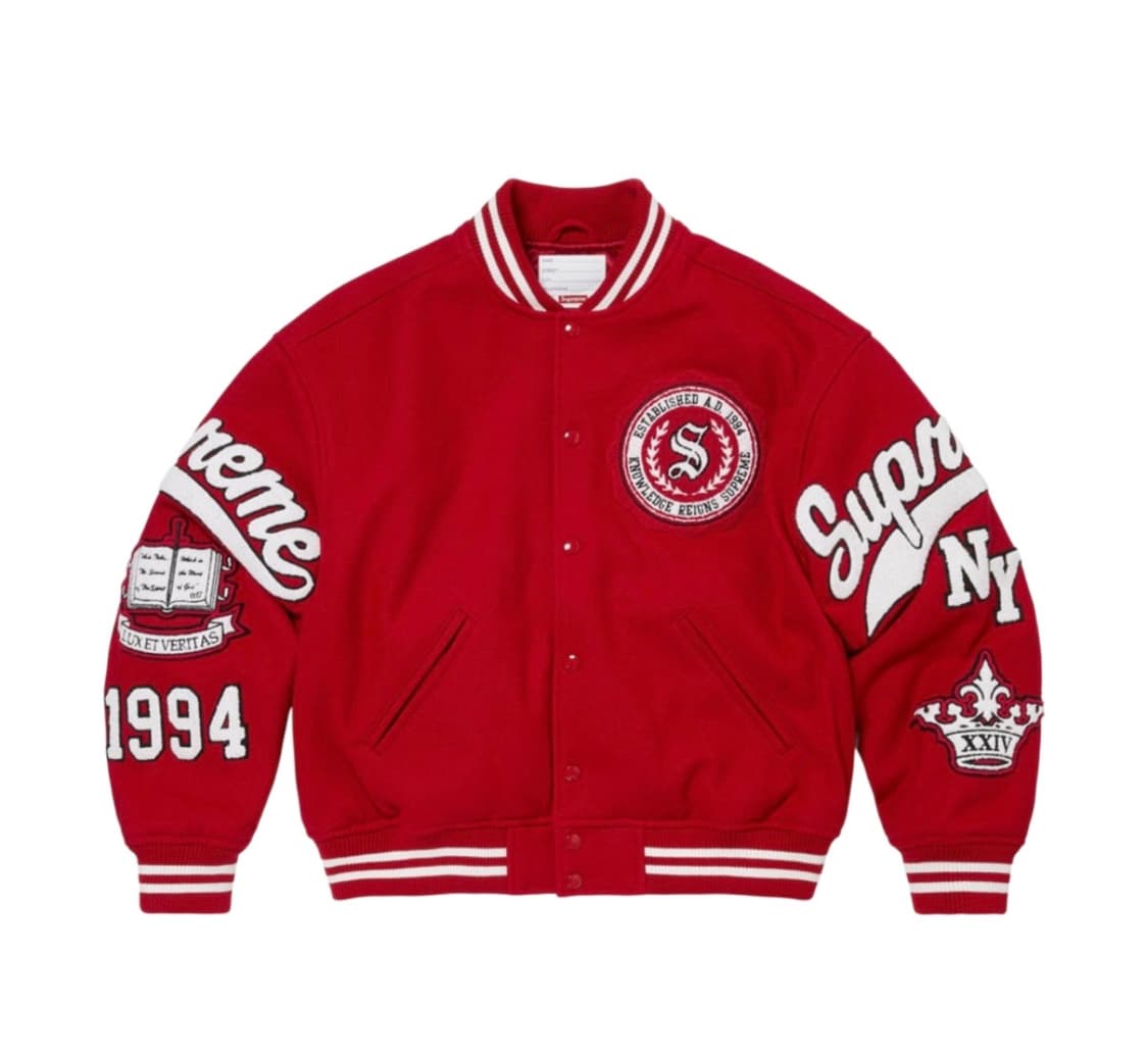 슈프림 베리타스 바시티 자켓 레드 상품이미지1