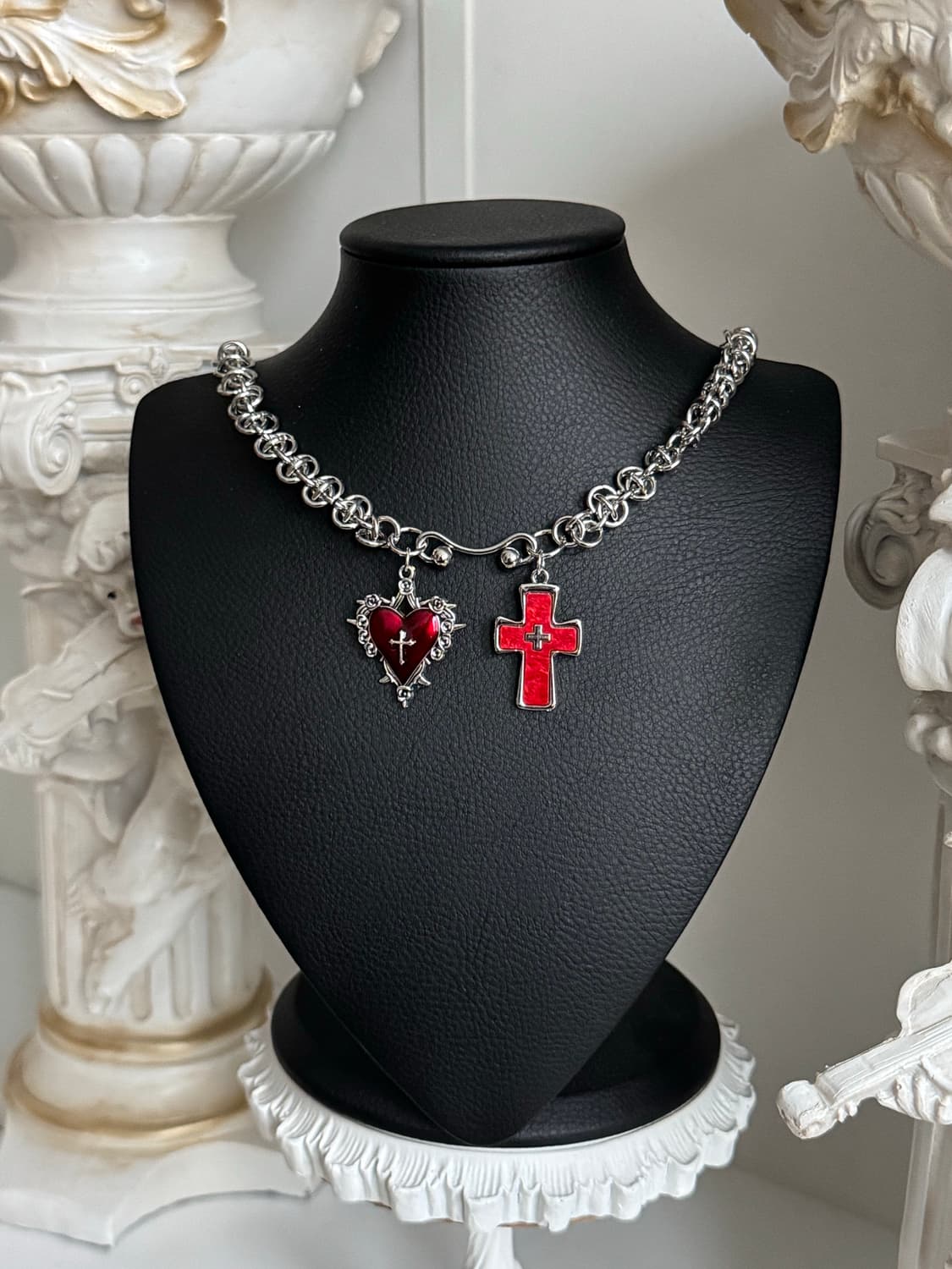 사랑애 십자가 트라이벌 피어싱 펑크 갸루 목걸이  상품이미지8