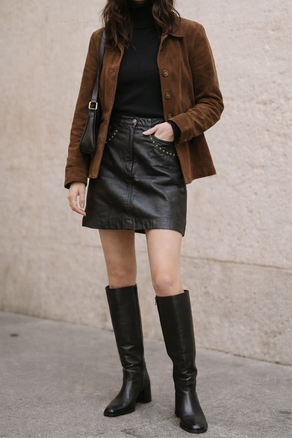 Dorothée Bis 90's 빈티지 빈램스킨 스터드 스커트 상품이미지2