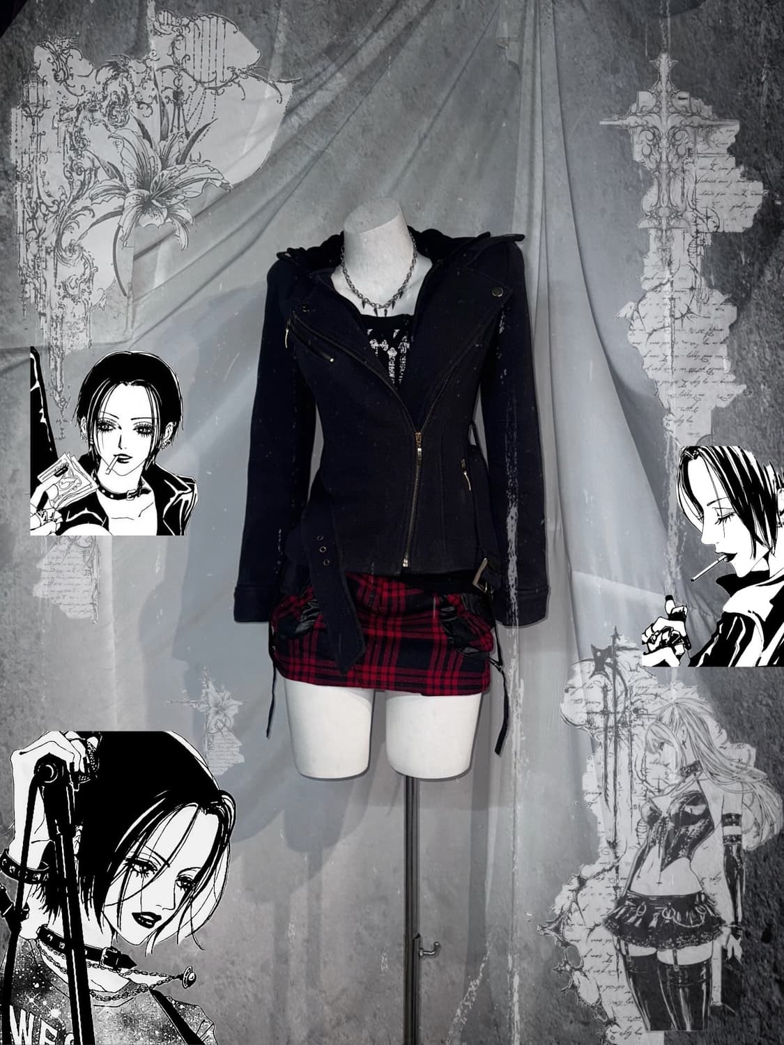 나나깔 고스트오브할렘 쥬시꾸뛰르 딱붙 데일리 펑크 코디세트  상품이미지1