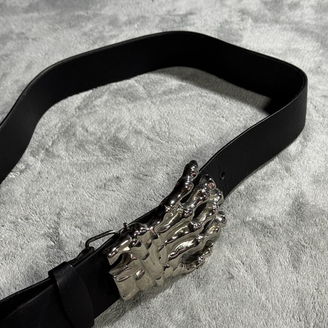 이탈리안클럽 해골 손 검정색 가죽 벨트 상품이미지4