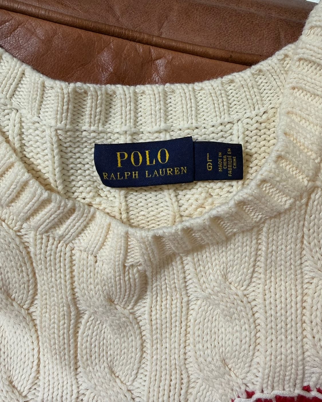 폴로 랄프로렌 아이보리 하트 케이블 니트 스웨터 상품이미지7