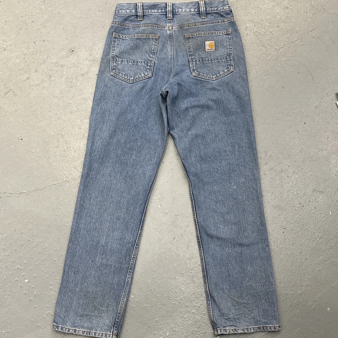 칼하트 데님 워크 팬츠 블루 릴렉스 핏 상품이미지6
