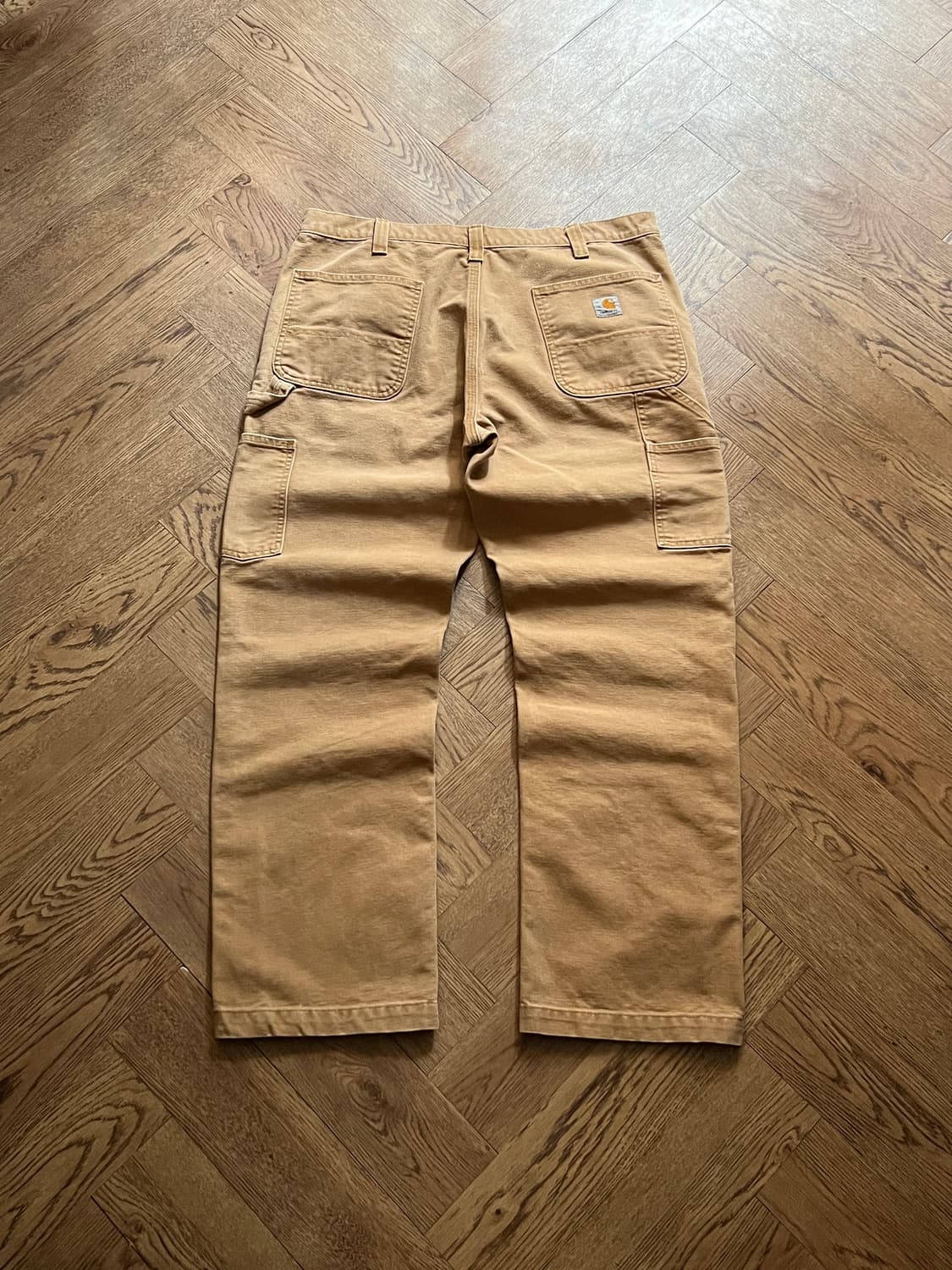 [36]칼하트 USA 빈티지 페이딩 브라운 더블니 워크 팬츠 상품이미지2