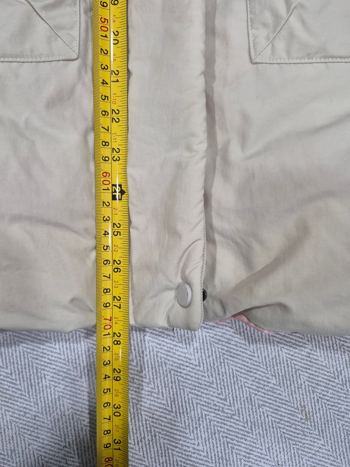 뉴발란스 딸기우유 아이보리 리버시블 양면 구스다운 패딩 점퍼 여성 XS 상품이미지10