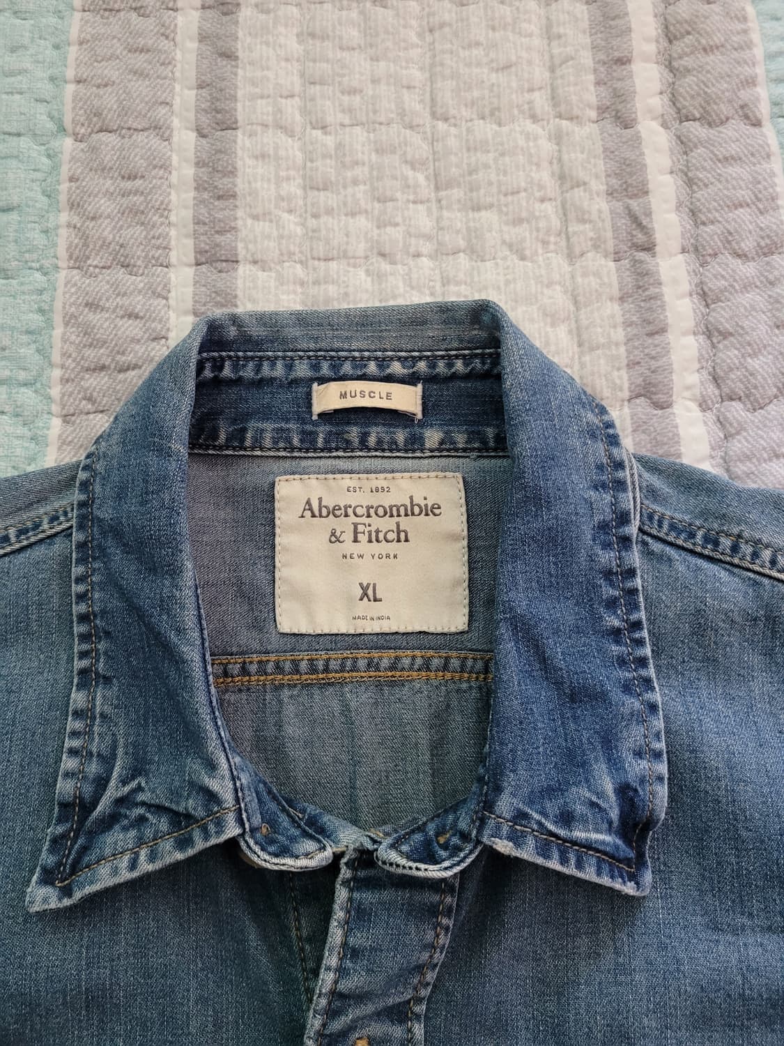 아베크롬비 Abercrombie 워크웨어 데님셔츠 XL 100-105 상품이미지4