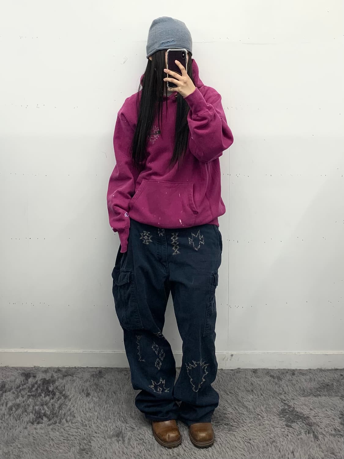 Reverse weave 90s usa 페인팅 후디 상품이미지1