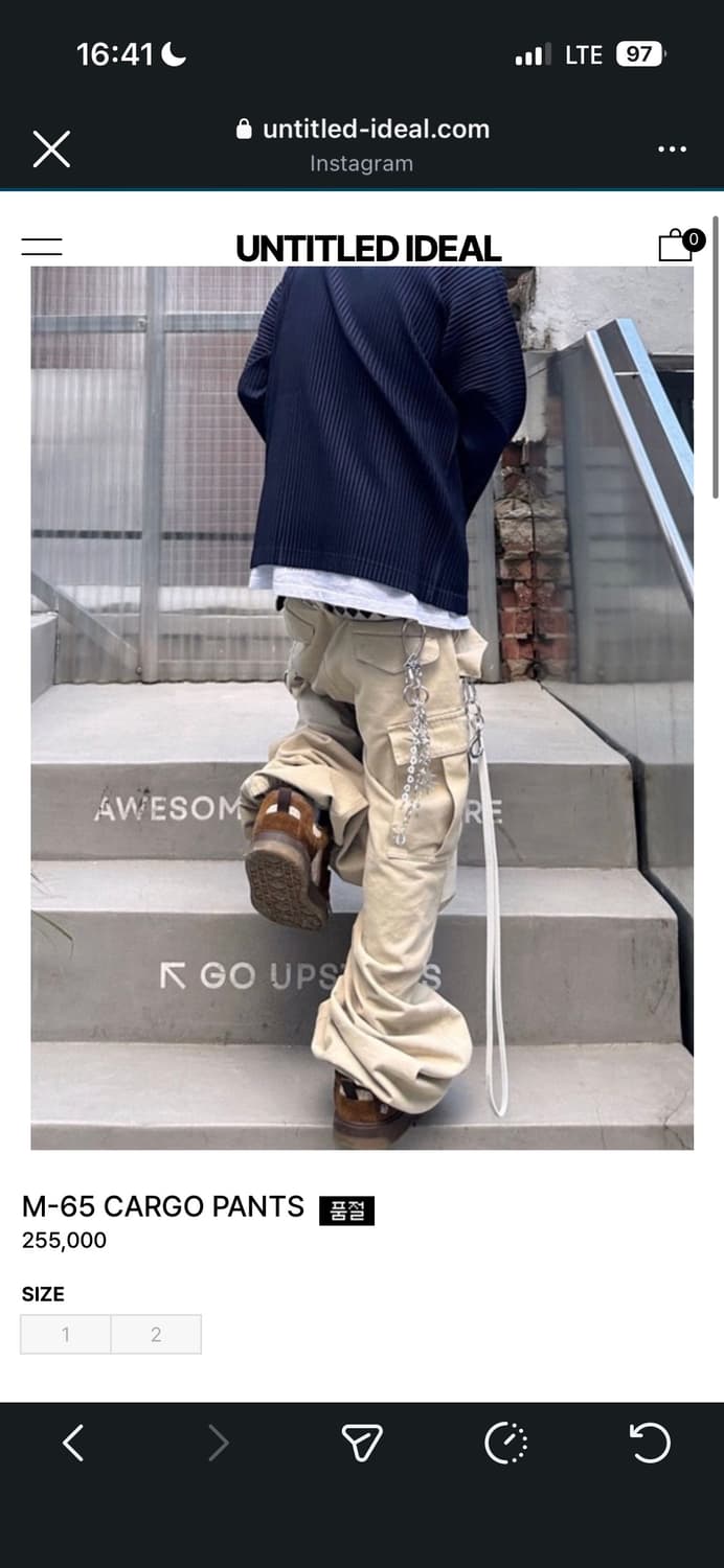 언타이틀드 아이딜 m-65 cargo pants 2사이즈 상품이미지1
