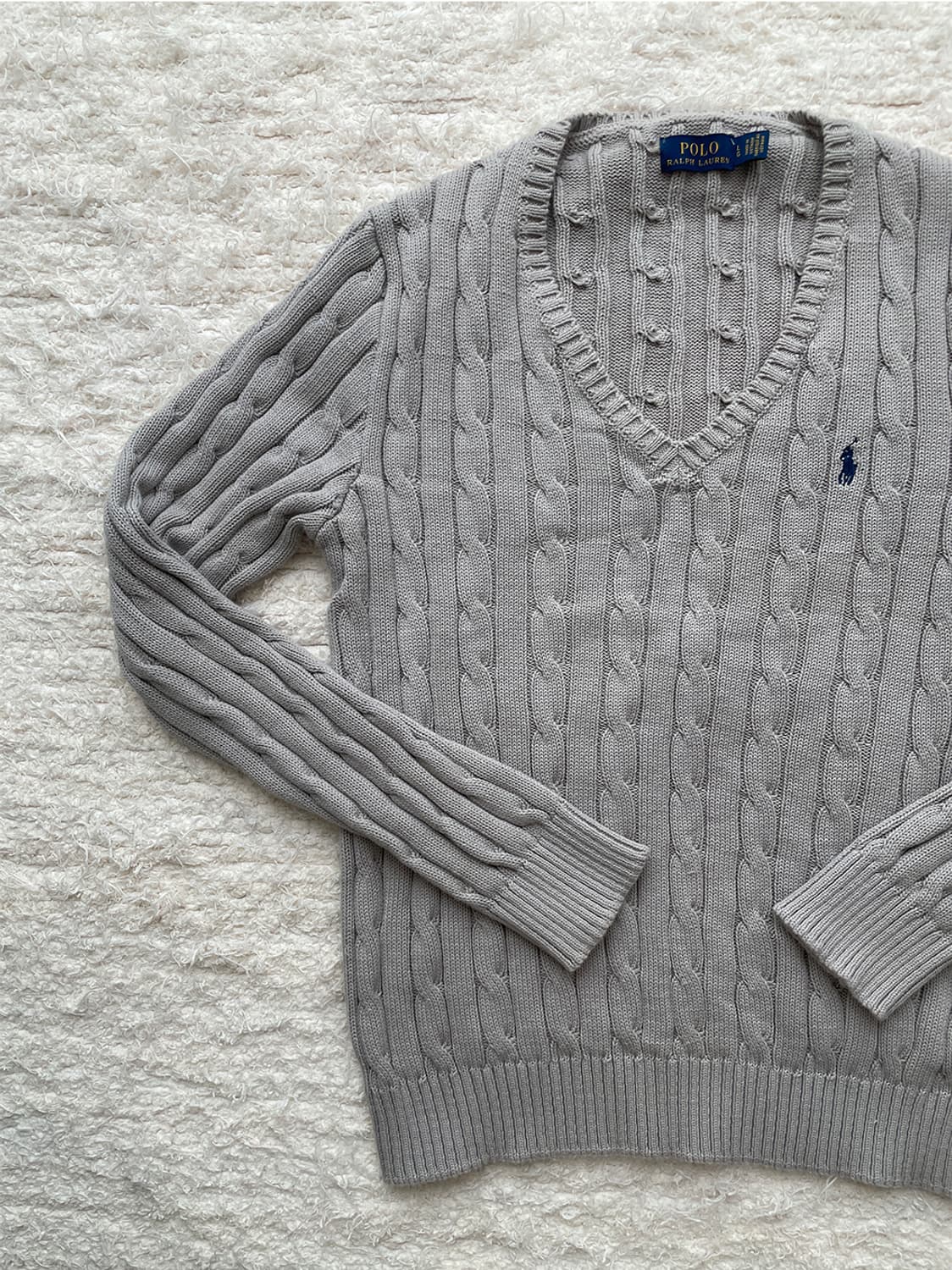 폴로 랄프로렌 네이비포니 그레이 꽈배기 니트 상품이미지4
