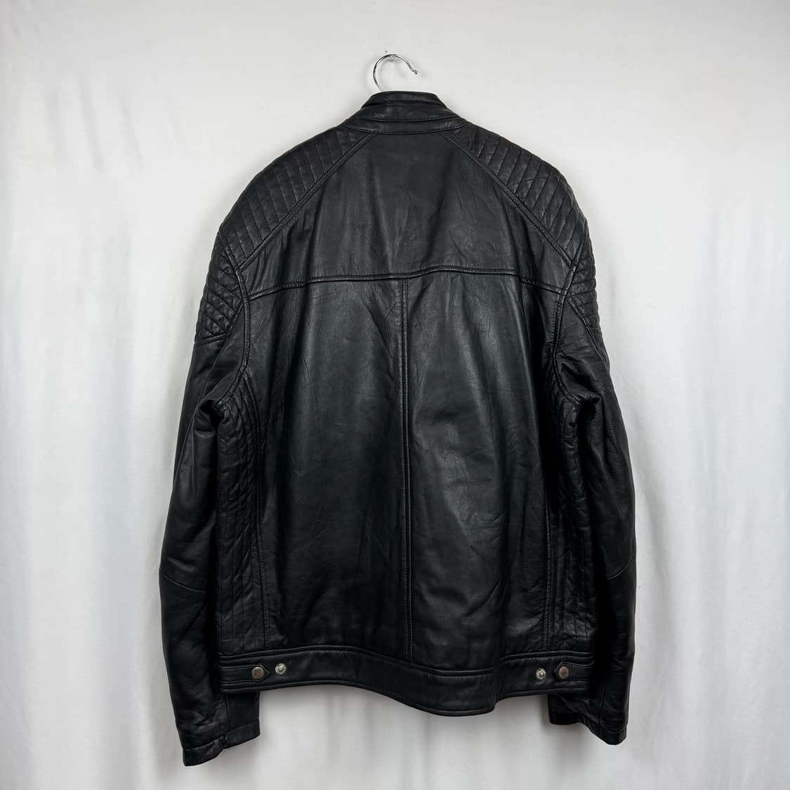 (XL) PETERJOHN leather 천연가죽 라이더 자켓 블랙 상품이미지10