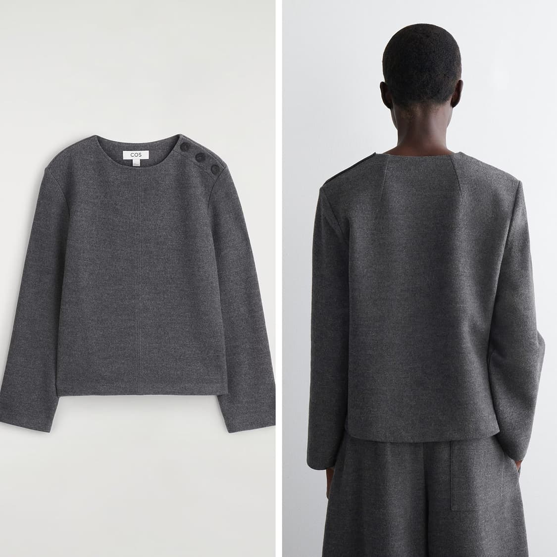 코스 COS 25 버튼 디테일 울 스웨트 셔츠 상품이미지2