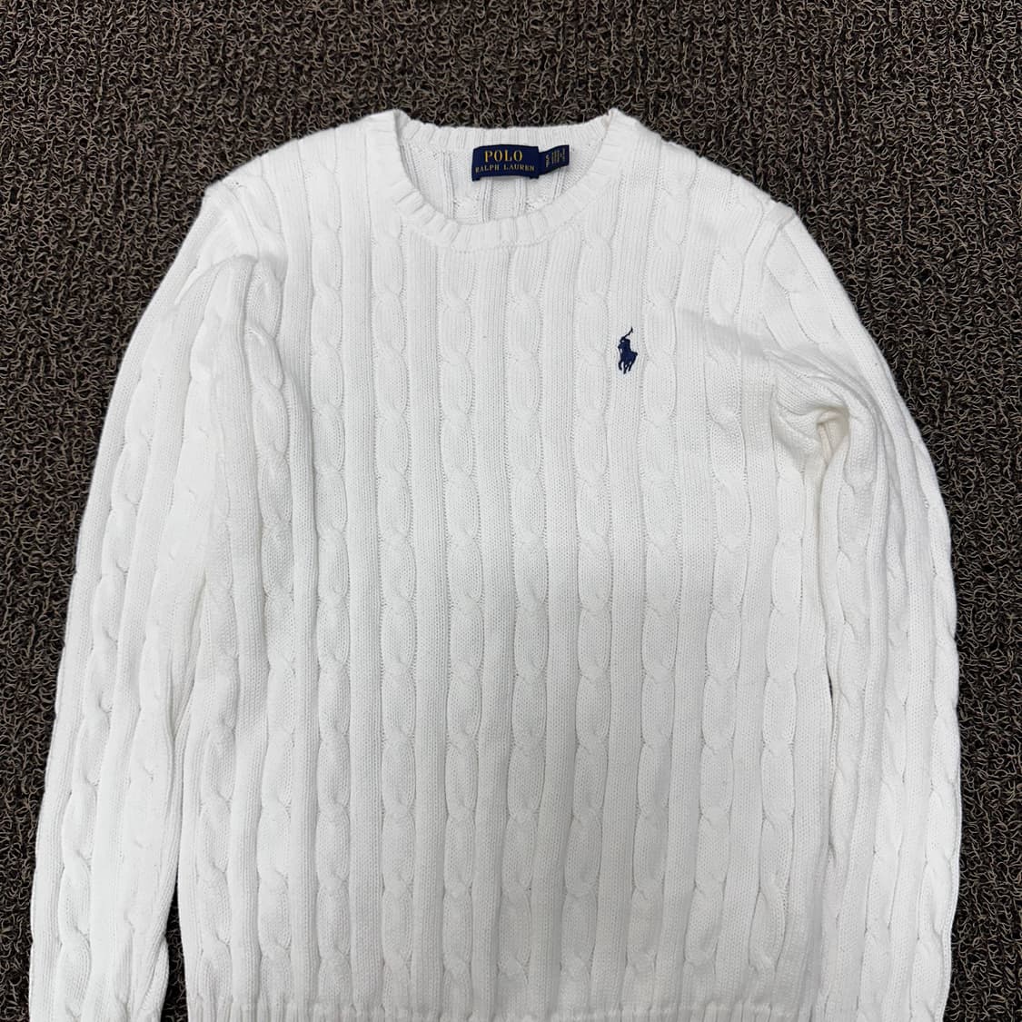 POLO 폴로 랄프로렌 여성 꽈배기 케이블 니트 화이트 S 상품이미지2