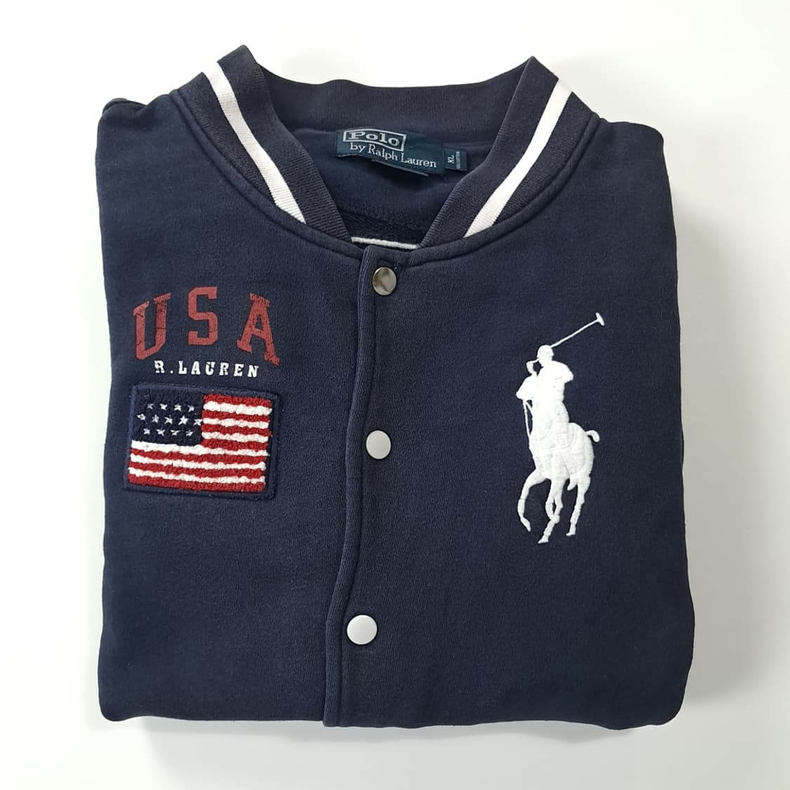 CJ248 XL 폴로 빅포니 성조기 USA 바시티 스타디움 자켓 상품이미지8