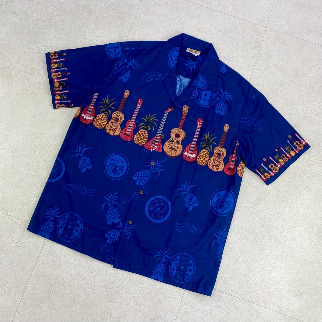 빈티지 하와이 메이드 패턴 하프 셔츠(105) 상품이미지2