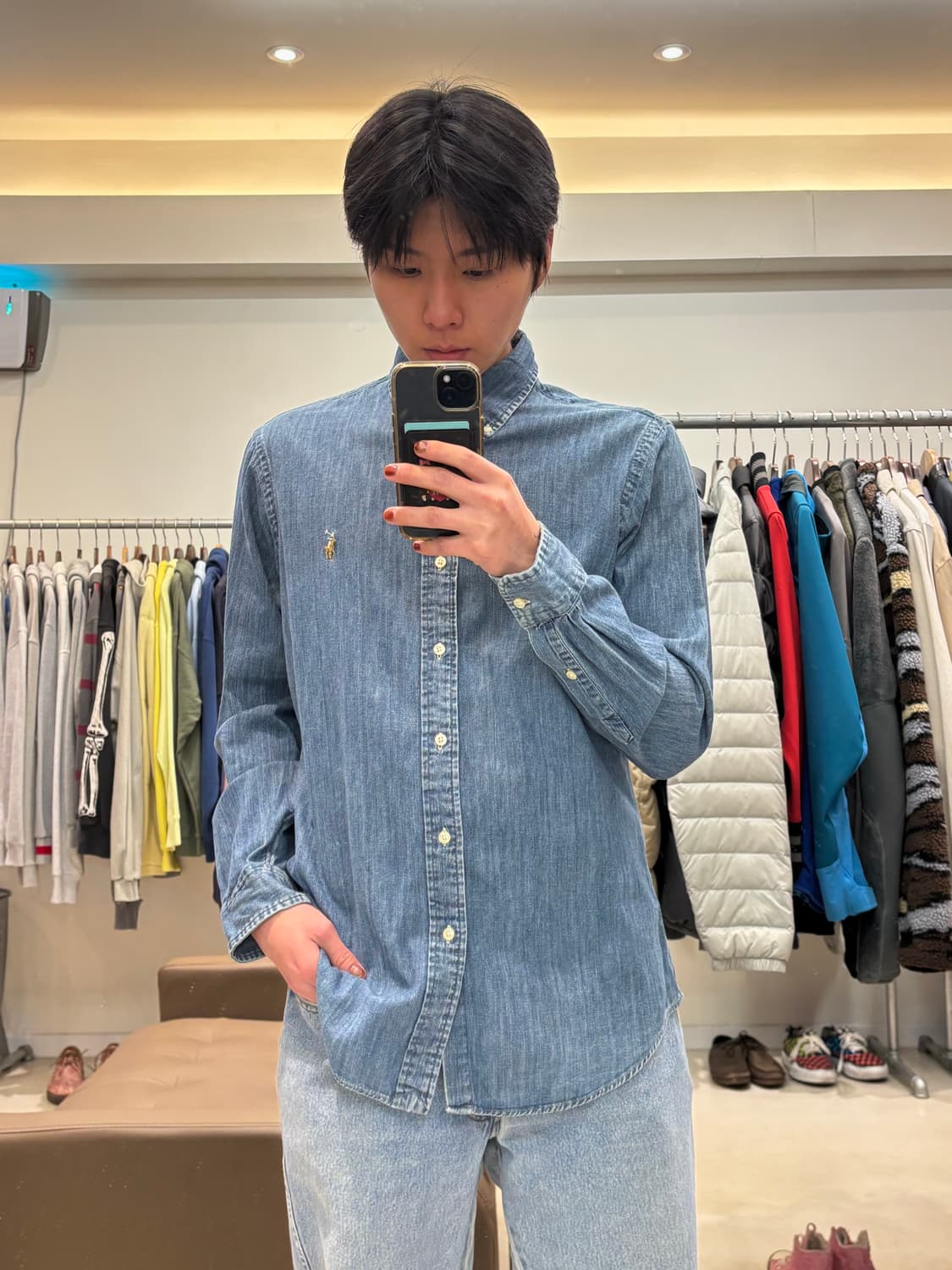 폴로 랄프로렌 샴브레이 데님셔츠 상품이미지8