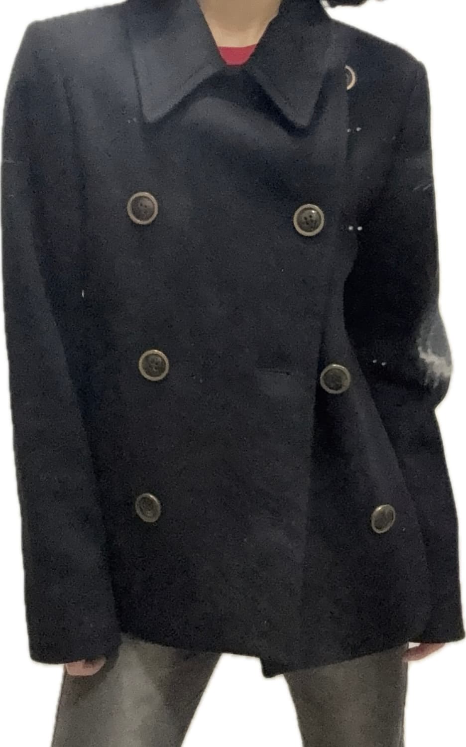 어깨 핏 최고….) 블랙 더블 버튼 카라 자켓 코트 빈티지 상품이미지2