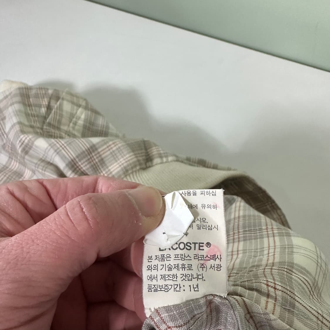 XL 라코스테 체크 오버핏 면 블루종 상품이미지7