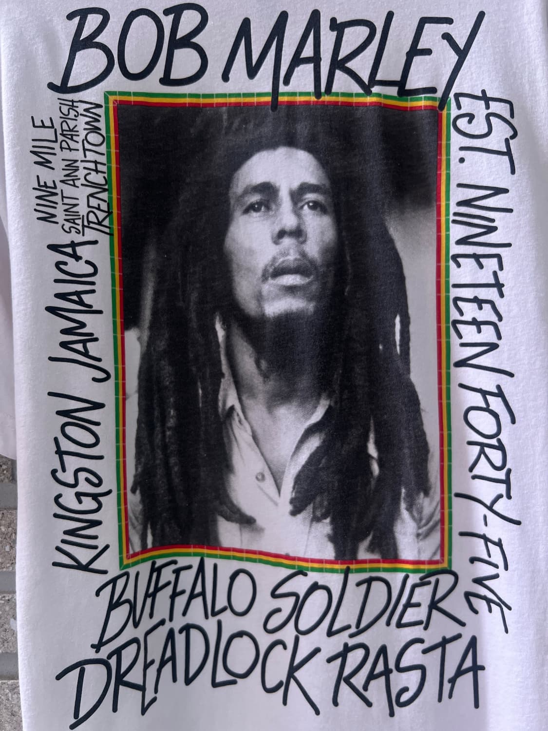 [L]BOB MARLEY 밥 말리 프린팅 화이트 티셔츠 상품이미지2