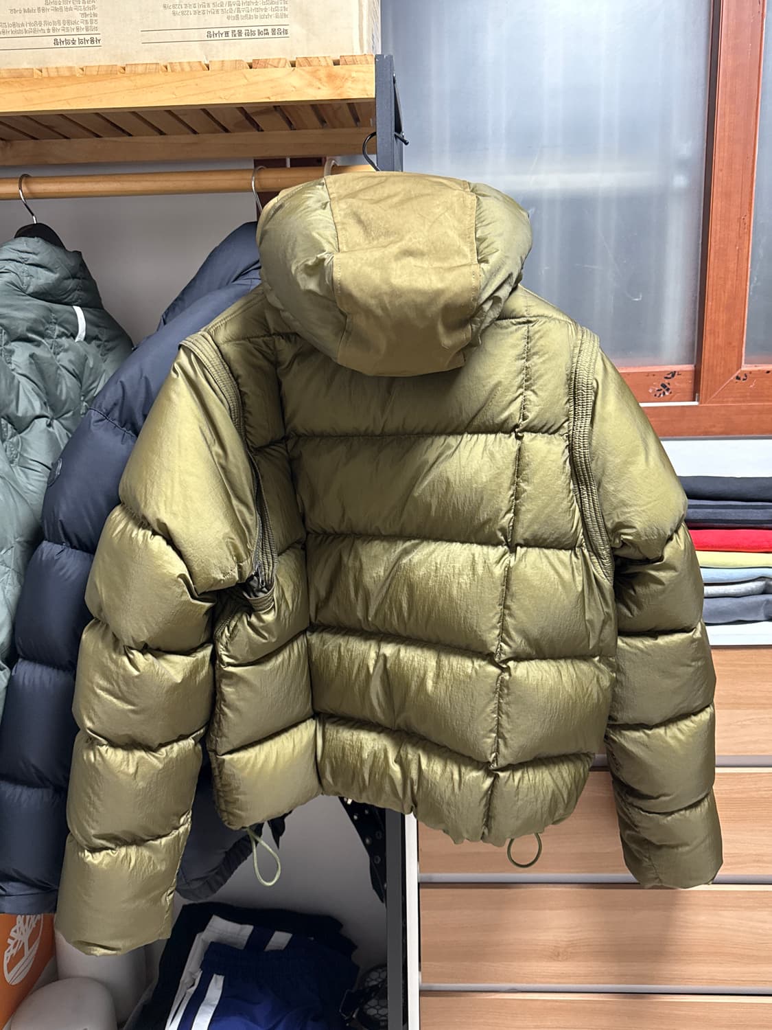 텐씨 허리케인 콤보 다운 아노락 패딩 - 밀리터리 그린 상품이미지2