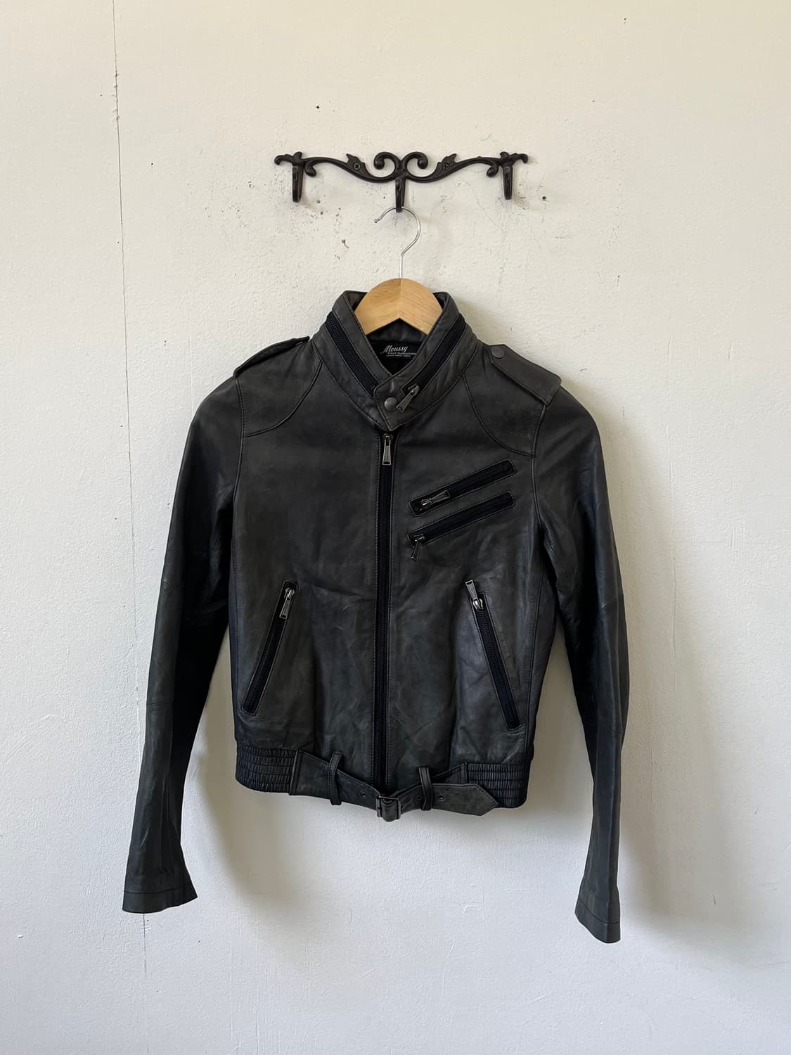 Moussy 카키그레이 라이더 자켓 상품이미지1