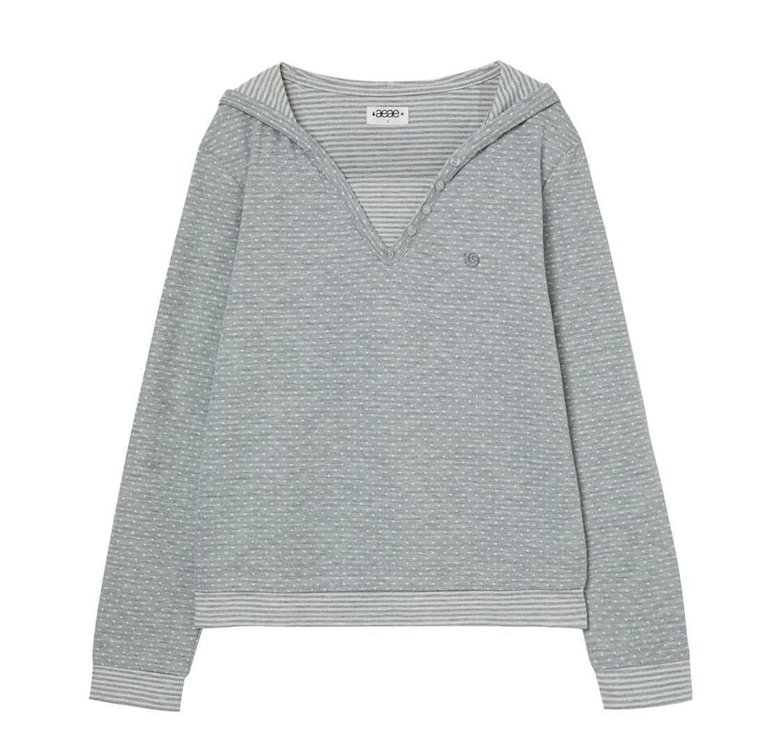 aeae 후드티 HOODED HENLEY NECK TEE 상품이미지1