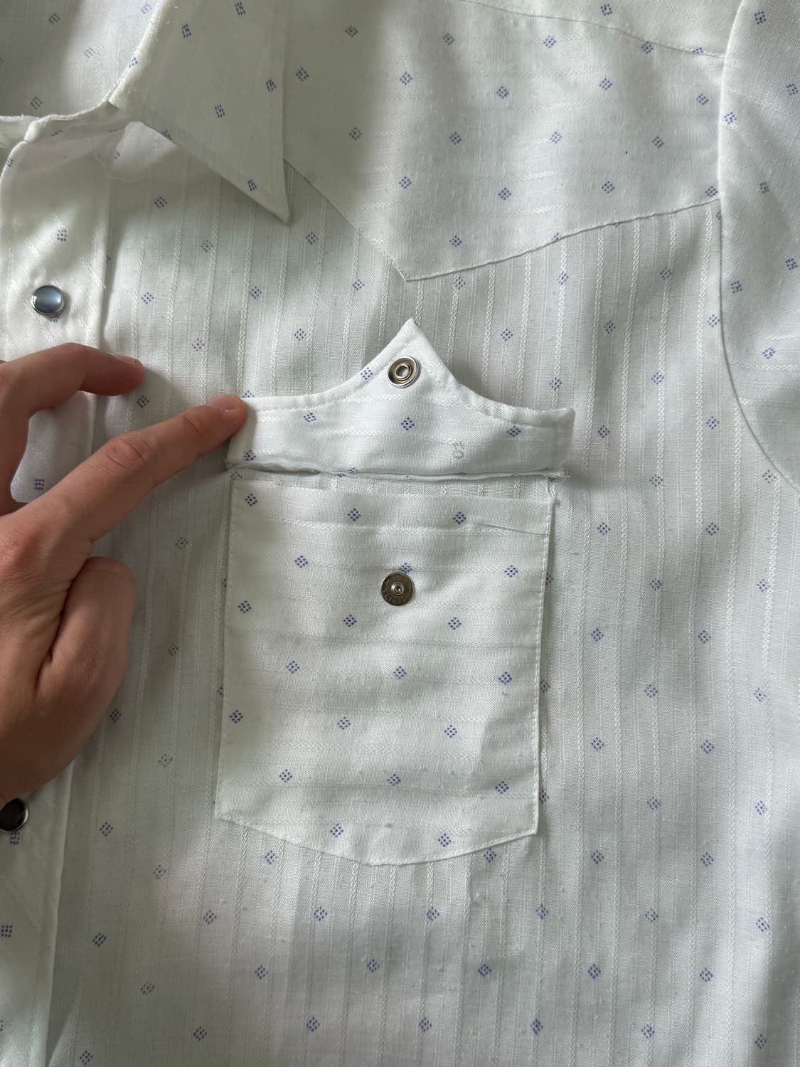 70s HbarC 화이트 웨스턴셔츠 USA 상품이미지5