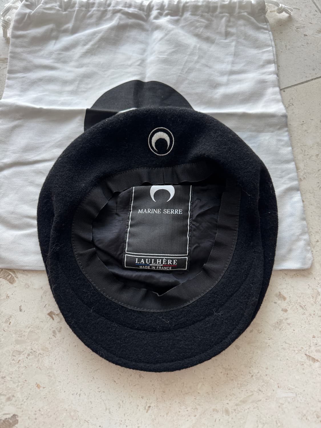 마린세르 Marine Serre 베레모 모자 실착 1회 블랙 원사이즈 상품이미지5