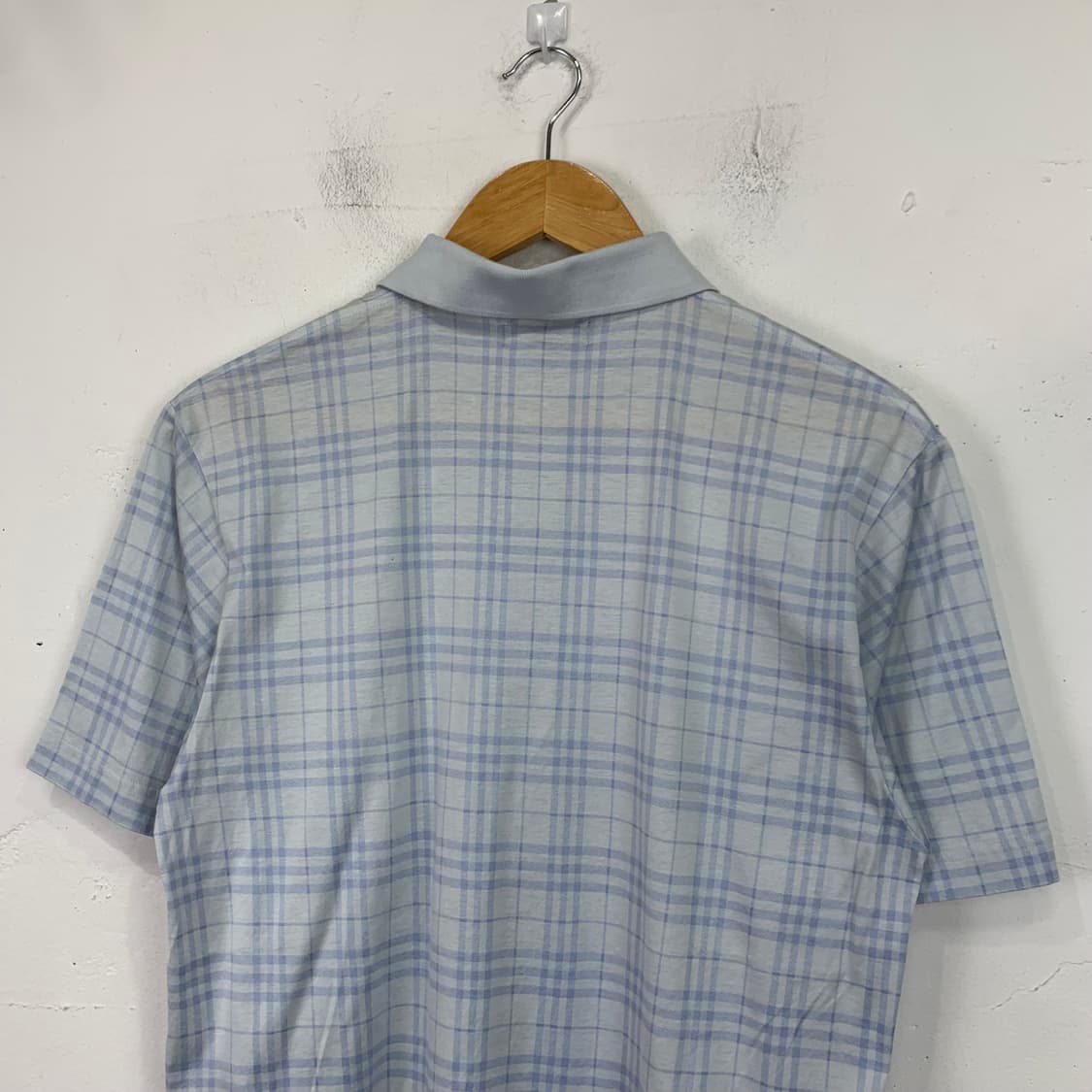 버버리 하늘색 체크 반팔셔츠  상품이미지4