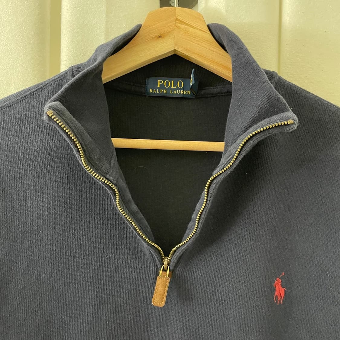 폴로 네이비 반집업 니트 상품이미지5