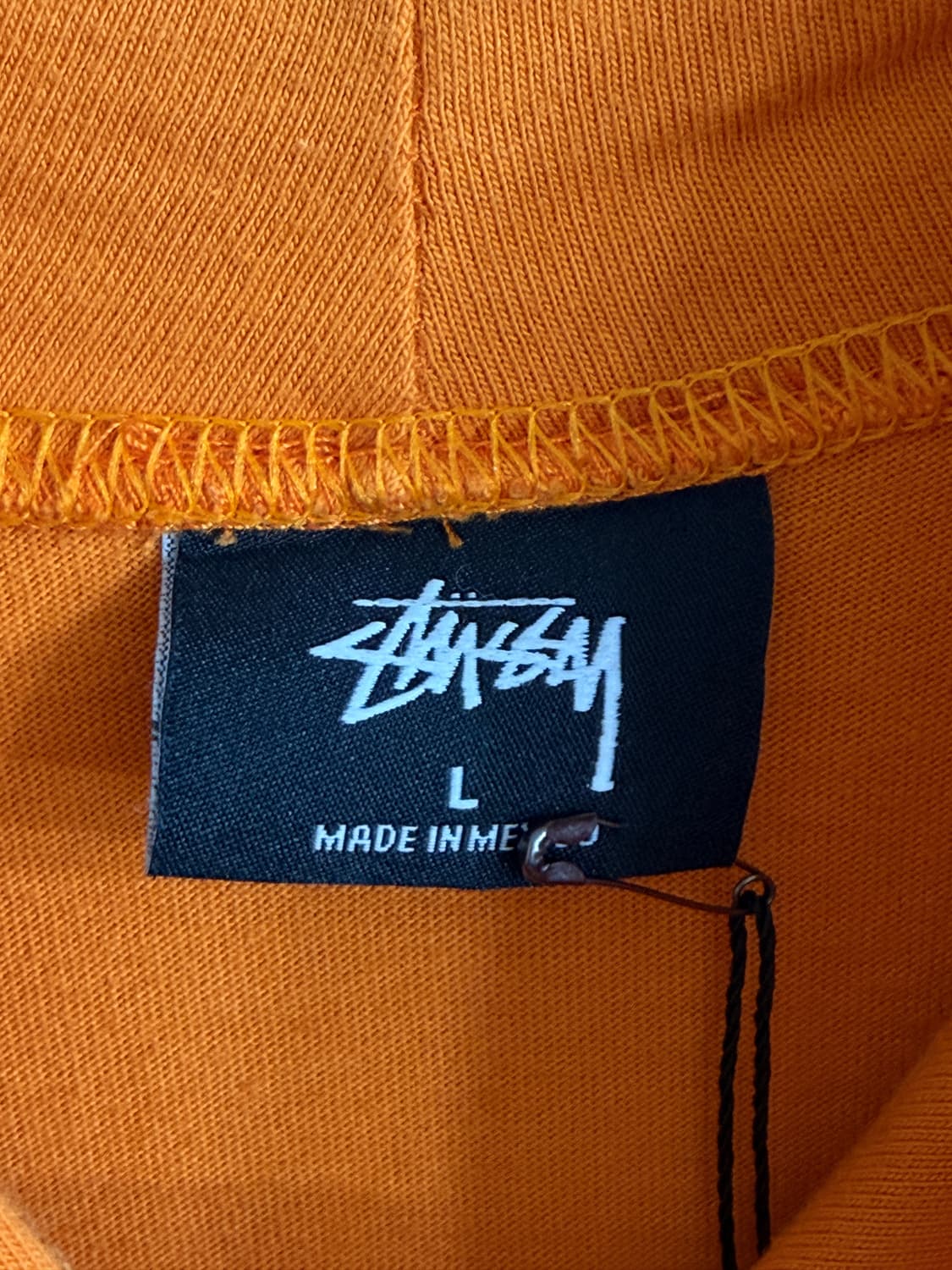 스투시 오렌지 코튼 오버핏 후드티 롱슬리브 상품이미지5