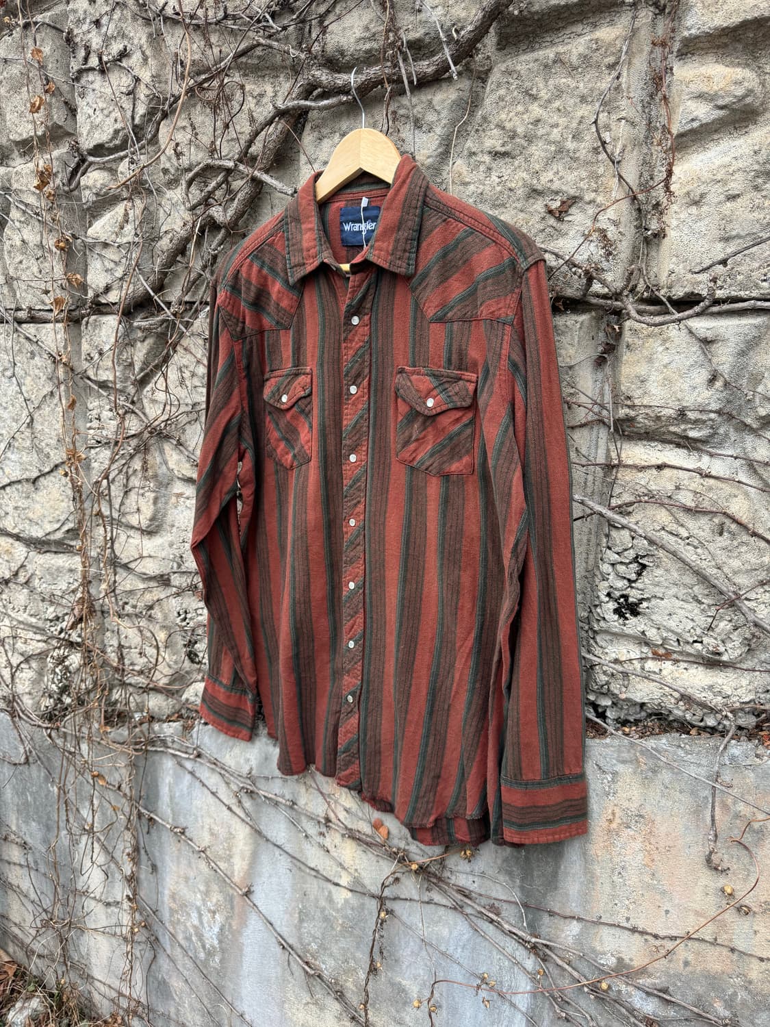 랭글러 빈티지 코튼 스트라이프 웨스턴 셔츠 상품이미지3