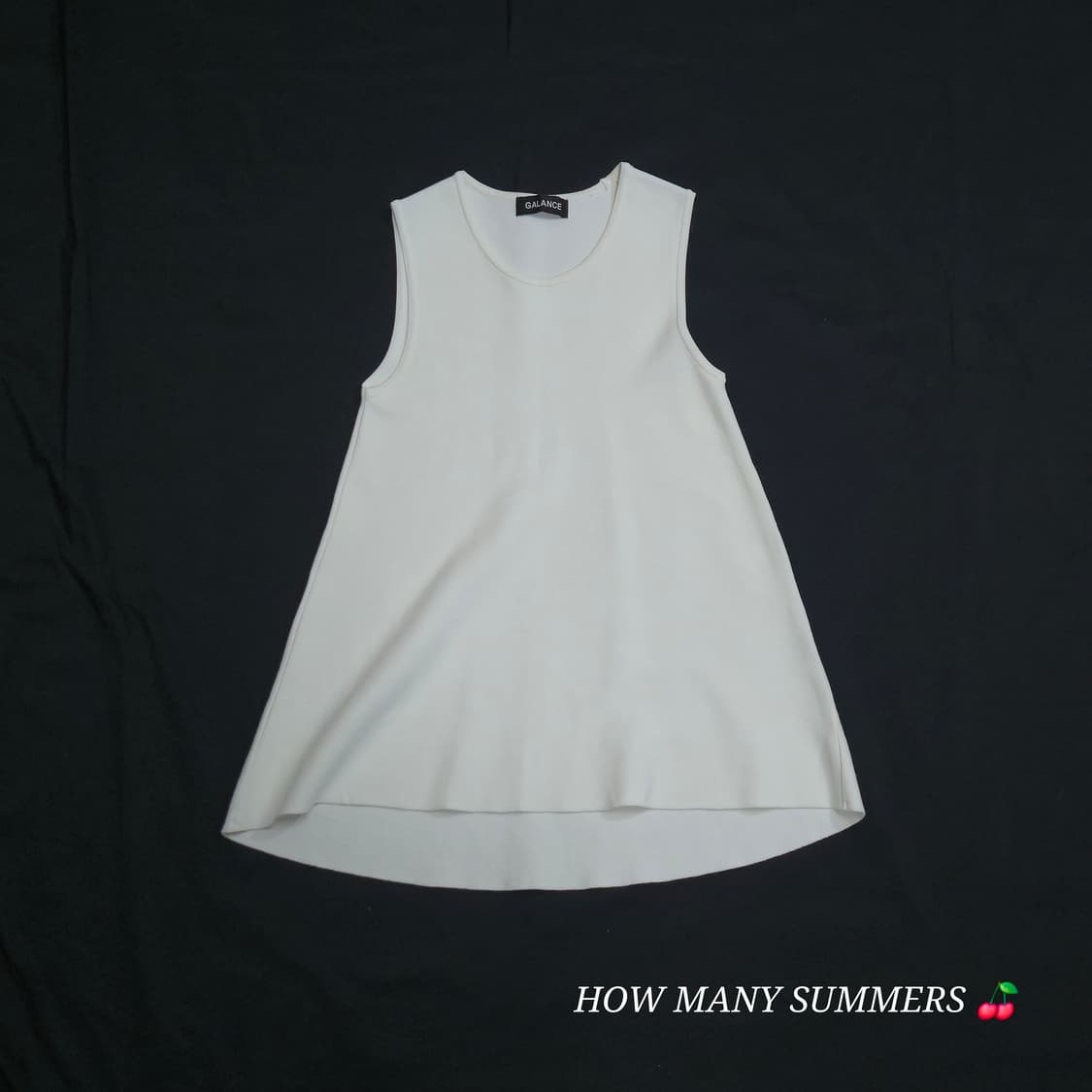 GALANCE 갈랑스 화이트 A라인 플레어 니트 민소매 나시 상품이미지5