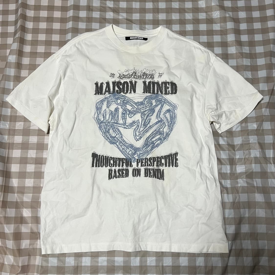 메종미네드 반팔 M 화이트 프린팅 반팔티 셔츠 상품이미지1