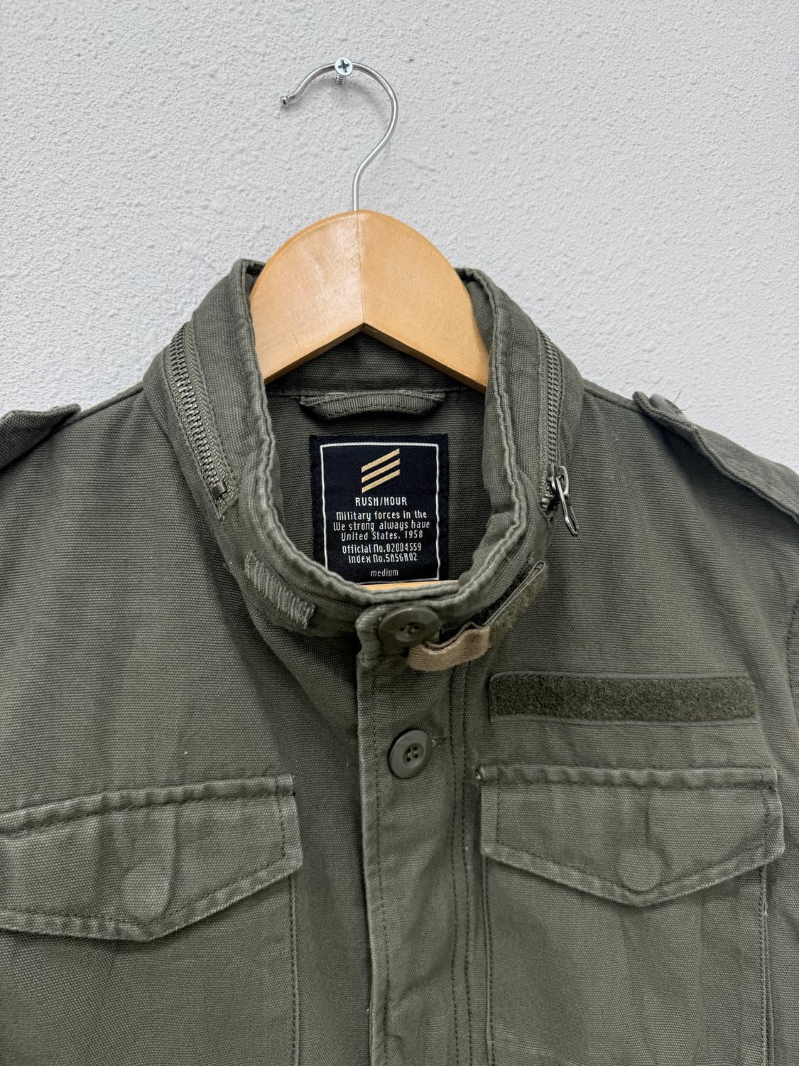 빈티지 RUSH HOUR 카키 밀리터리 점퍼 상품이미지3
