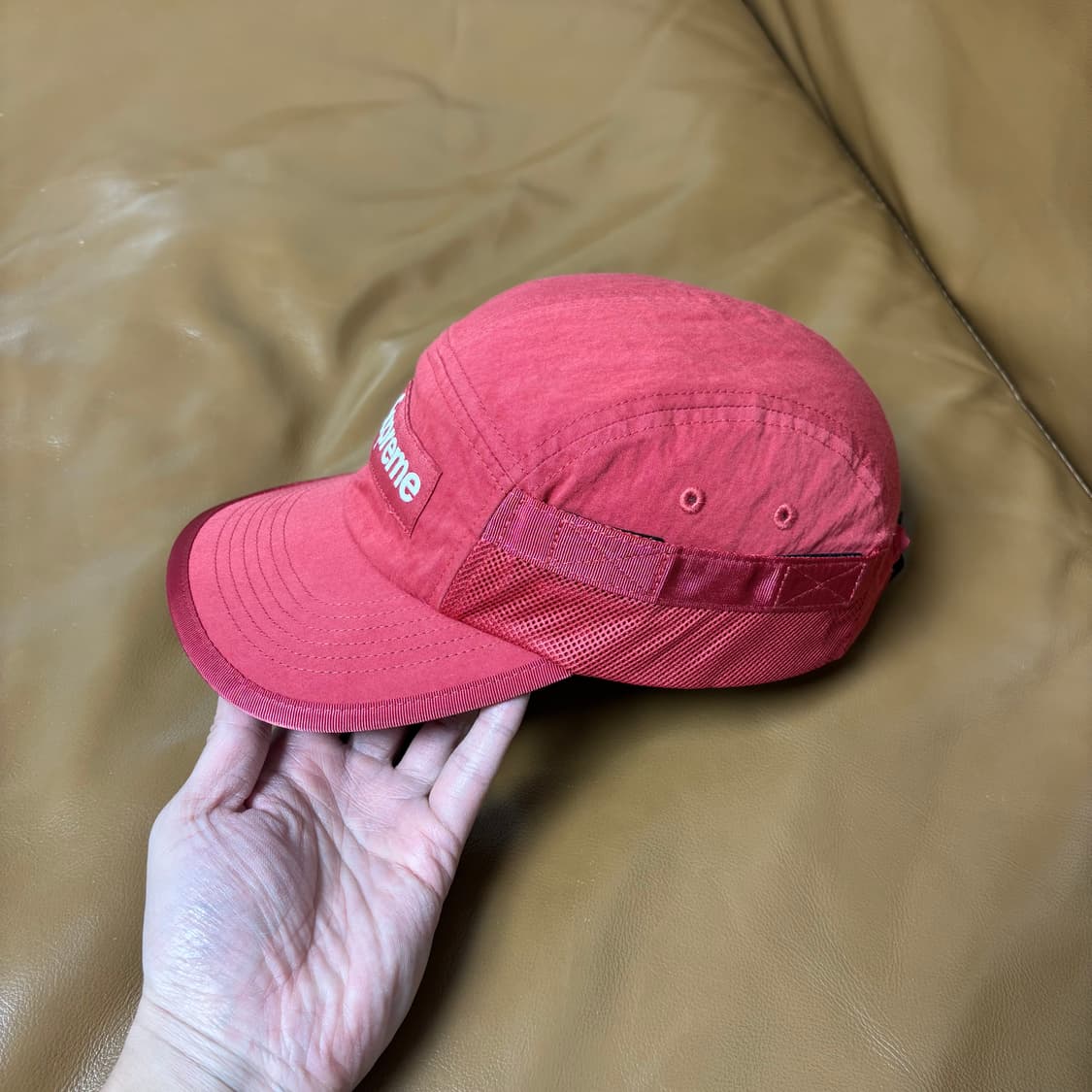 슈프림 캠프캡 모자 박스로고 24FW 메쉬 포켓 레드 상품이미지5