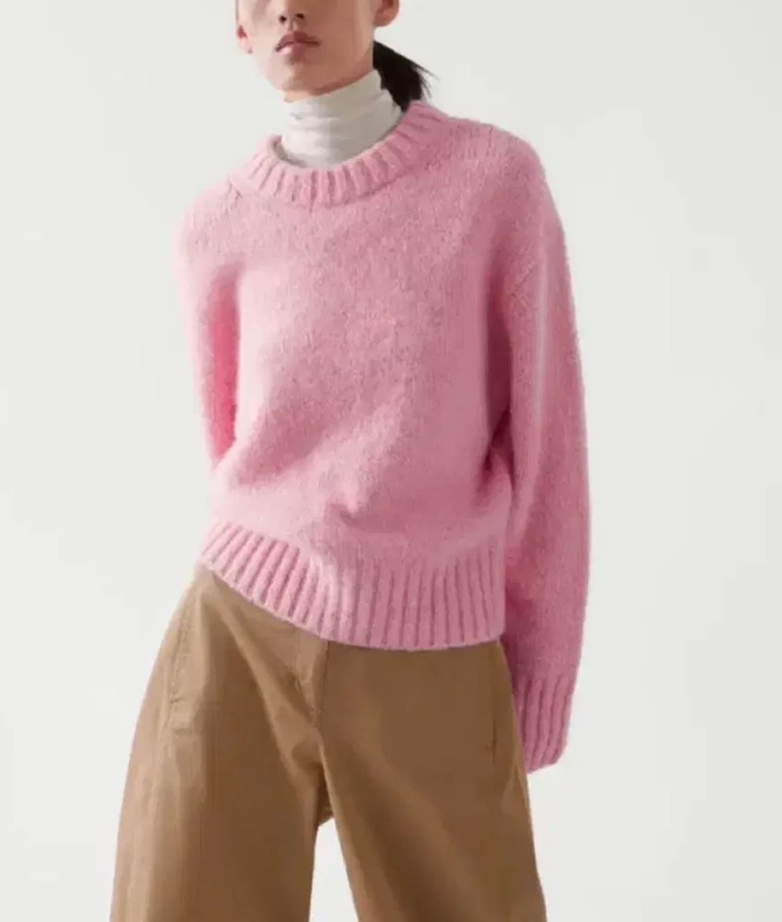 COS 코스 니티드 점퍼 니트스웨터 핑크 상품이미지1