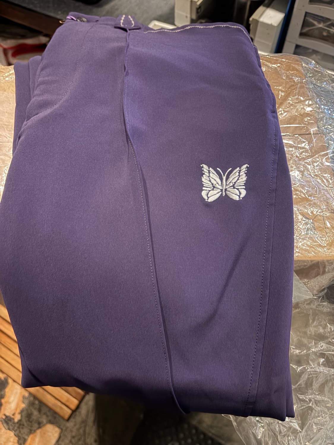 니들스  버터플라이 자수 트라우저 팬츠 퍼플 L라지 상품이미지8